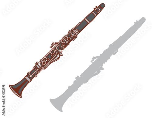 Clarinet and it's silhouette set.