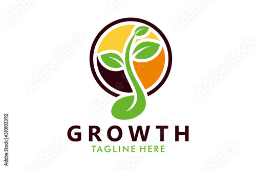 growth seed logo icon vector isolated