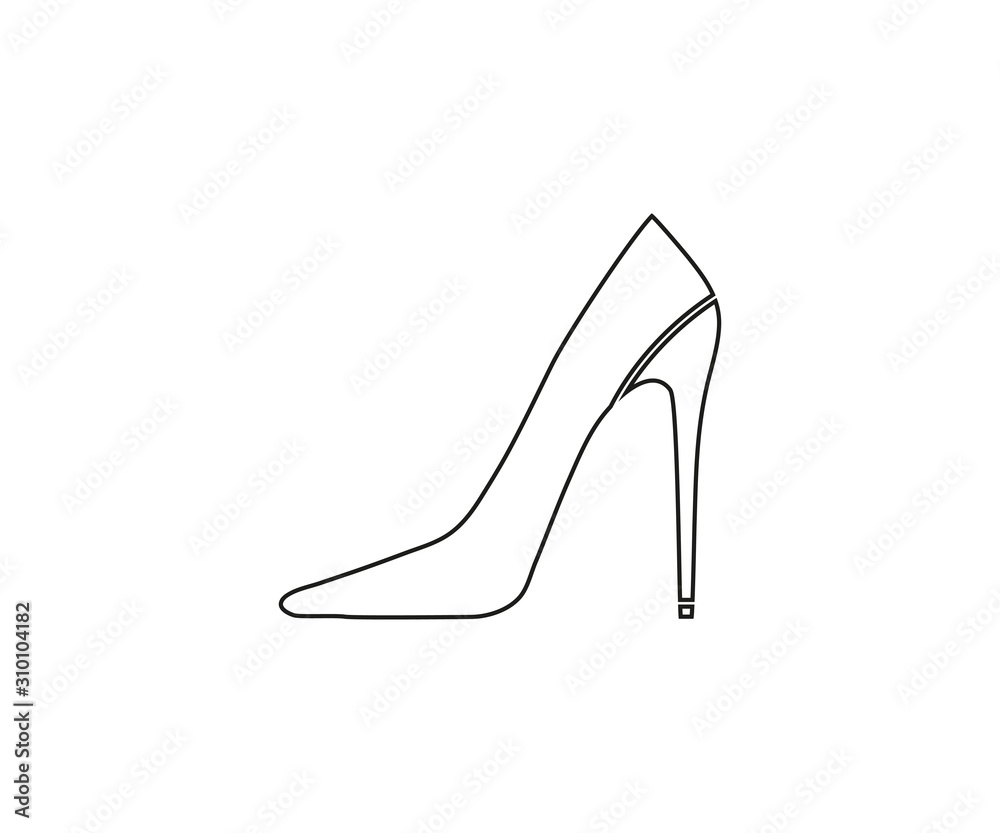 High heel shoe icon. Vector illustration, flat design. Stock Vector | Adobe  Stock