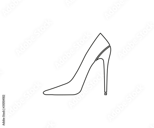 High heel shoe icon. Vector illustration, flat design.