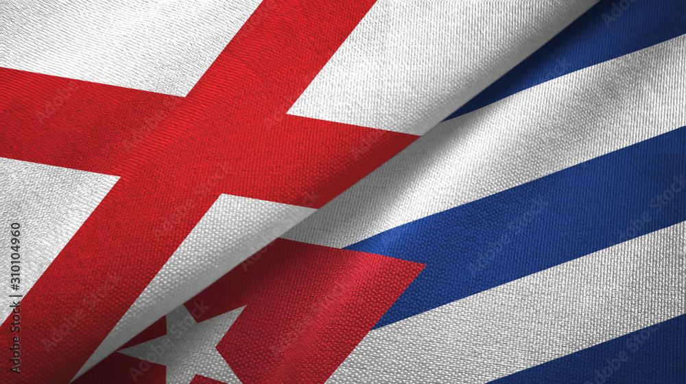 Northern Ireland Saint Patrick's Saltire and Cuba two flags Northern Ireland Saint Patrick's Saltire and Cuba two flags