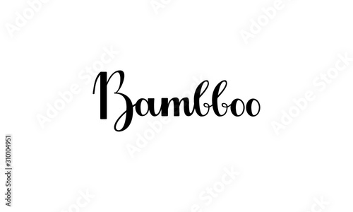 Lettering Bambboo isolated on white background for print, design, bar, menu, offers, restaurant. Modern hand drawn lettering label for alcohol cocktail Bambboo for layout and template.