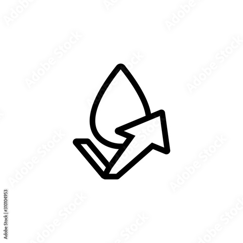 water-repellent vector icon. A thin line sign. Isolated contour symbol illustration