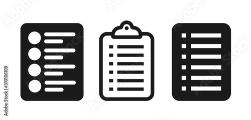 Flat List Set Icon Symbol Illustration Design – Vector