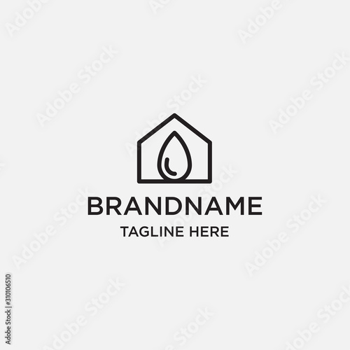 home water logo design template