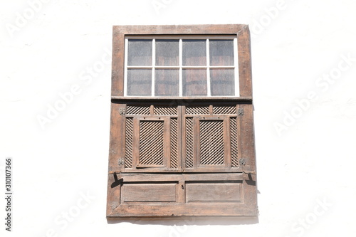 old wooden window on the wall