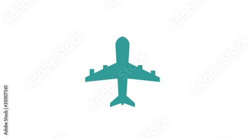  Airplane icon. Silhouette style. illustration.