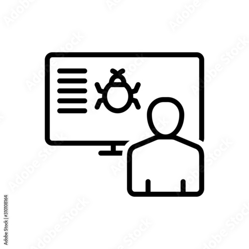 Black line icon for perception