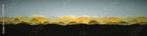 Color Mountains Landscape Generative Art background illustration