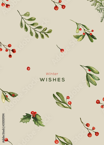 Holiday Greeting Card Collection. Vector Illustration.