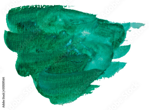 Hand drawn isolated triangle paintbrush gouache stripe with dirty green color eps 10 vector illustration