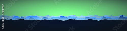 Fototapeta Naklejka Na Ścianę i Meble -  Color Mountains Landscape Generative Art background illustration