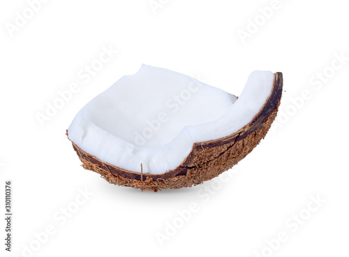 Coconut isolated on white background, with clipping path.