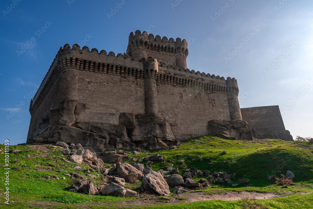 Ancient fortress, dated to the 12th century, located in Ramana district , Historical monuments of Azerbaijan