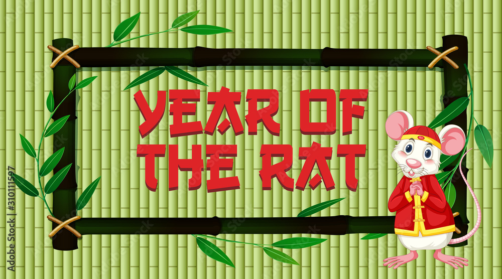 Fototapeta premium Happy new year background design with rat