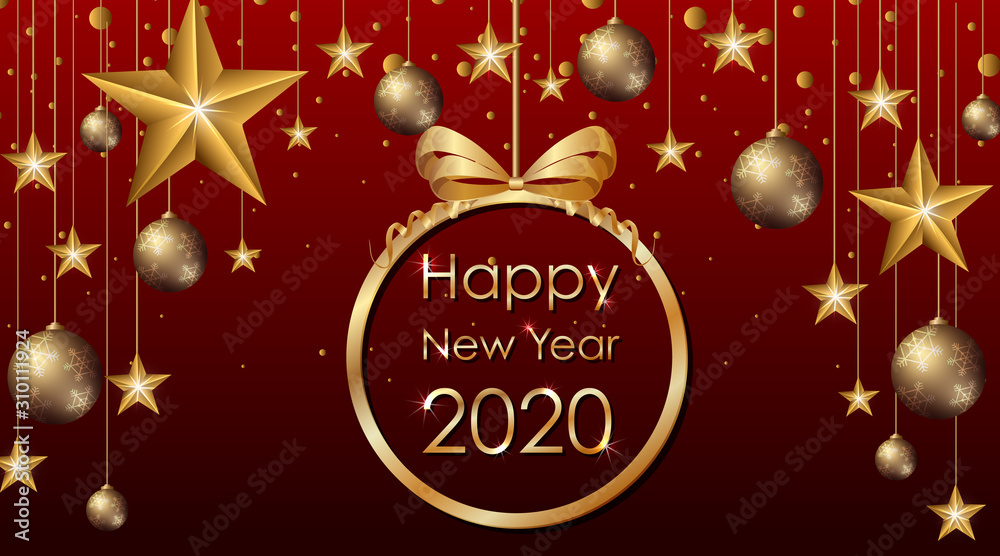 Fototapeta premium Poster design for New Year 2020