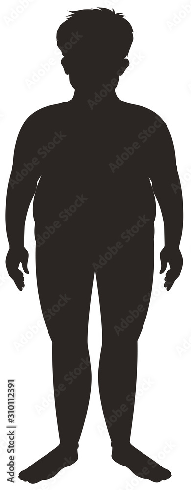 Silhouette human male on white background