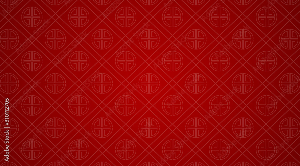 Background template with chinese patterns in red