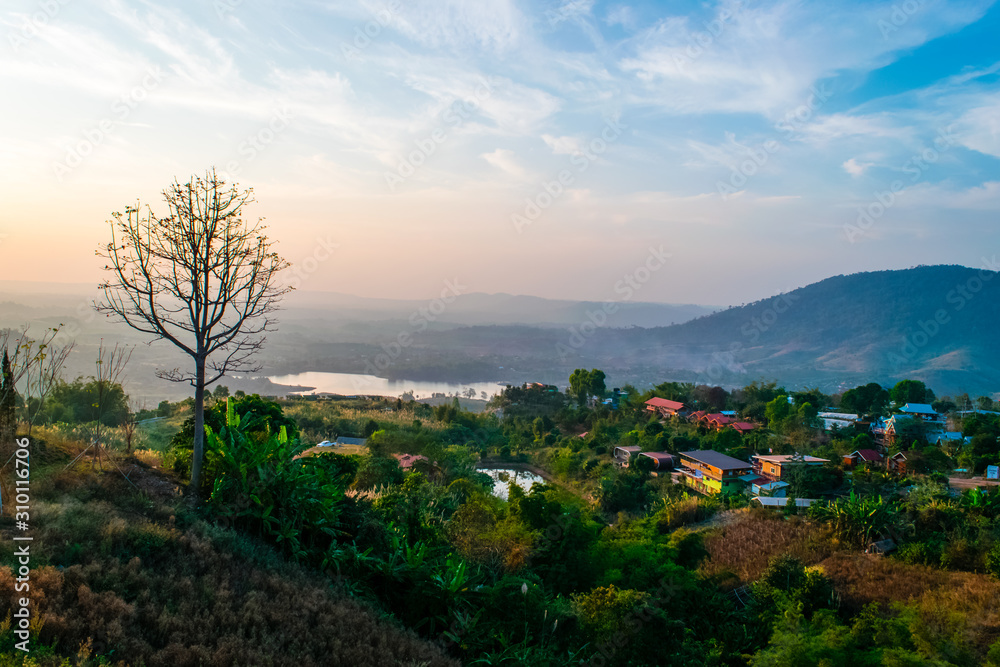 Fototapeta premium Beautiful sunset on Khao Kho View Point