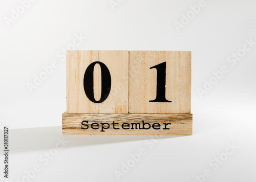 1 september wooden calendar blocks
