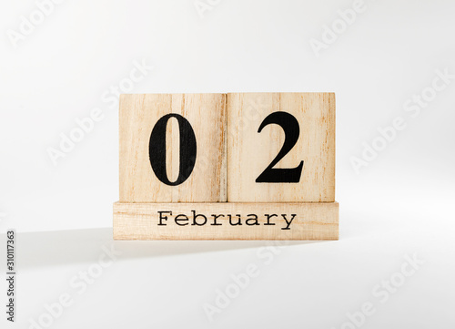 Groundhog Day wooden calendar blocks