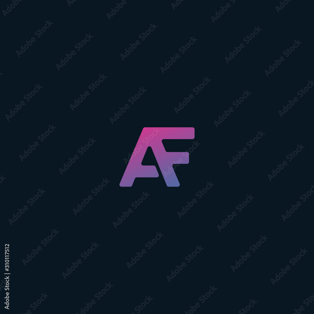 Initial letter AF logo design vector, dark background Initial letter AF logo design vector, dark background