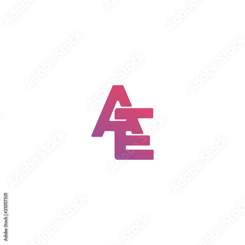 Initial letter AE logo design vector