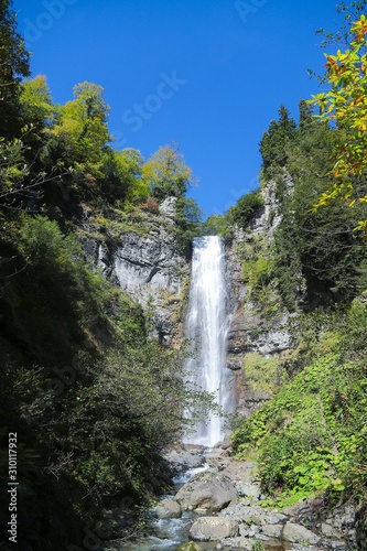 Maral Waterfall. The waterfall falls from a single incline  63 m above sea level. Borcka  Macahel  Artvin  Turkey.