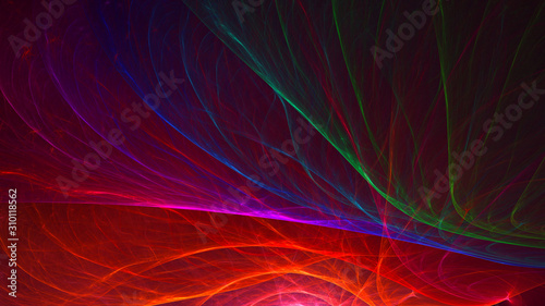 3D rendering abstract red fractal light background