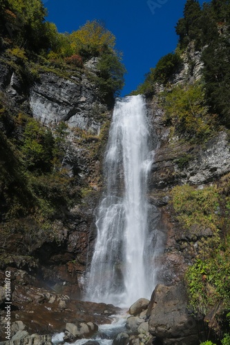 Maral Waterfall. The waterfall falls from a single incline, 63 m above sea level. Borcka, Macahel, Artvin, Turkey. © murat