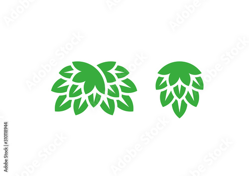 Green hop. Icon set 