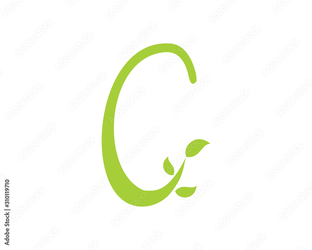 Letter C With Leaf Logo Vector 003 Letter C With Leaf Logo Vector 003