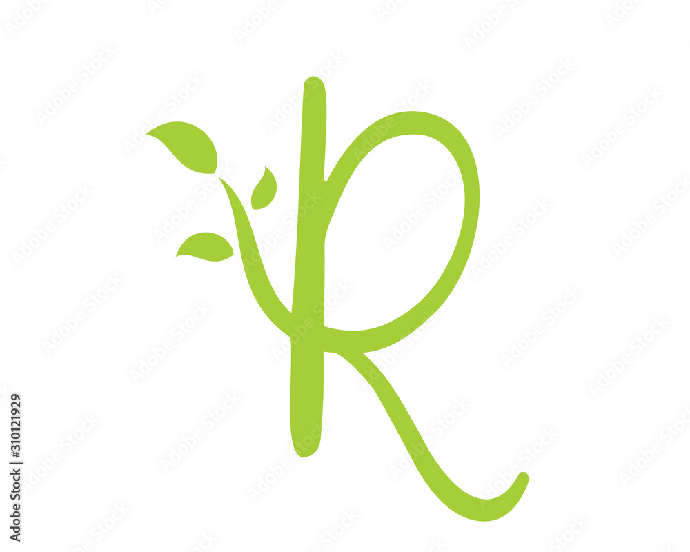 Letter R With Leaf Logo Vector 003 Letter R With Leaf Logo Vector 003