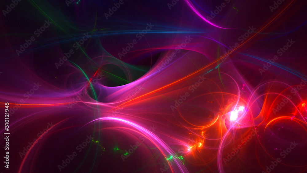 3D rendering abstract red fractal light background 3D rendering abstract red fractal light background