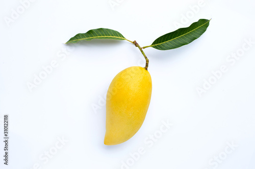 Top view of Mango, Tropical fruit juicy and sweet.