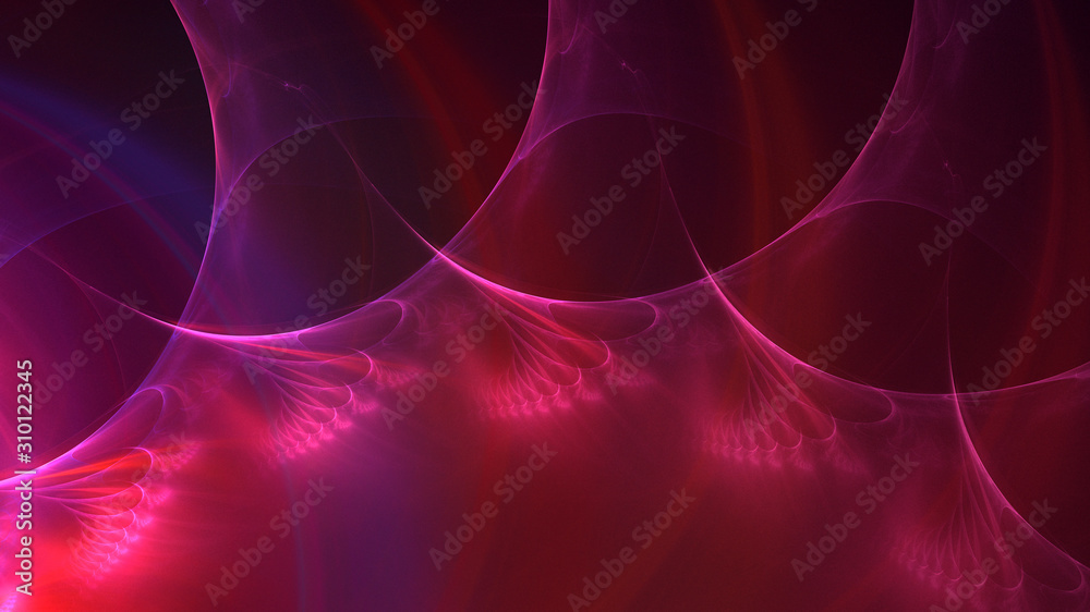 Obraz premium 3D rendering abstract red fractal light background