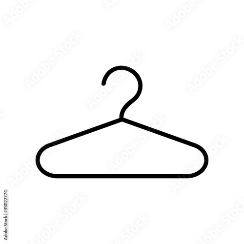 hanger in the cabinet icon vector. A thin line sign. Isolated contour symbol illustration