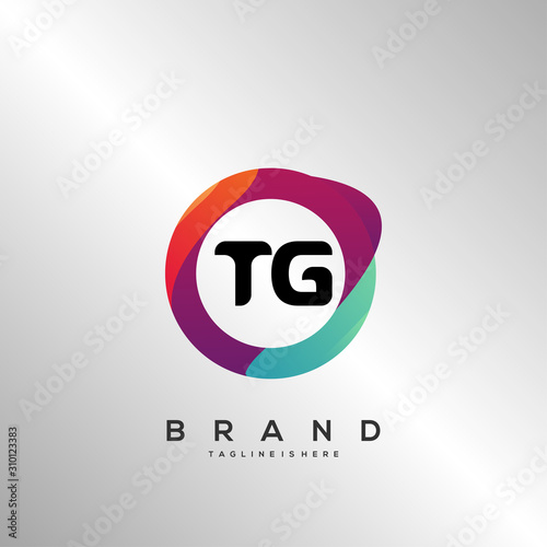 TG initial logo With Colorful Circle template vector.