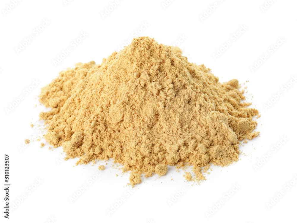 Ground ginger on white background Ground ginger on white background