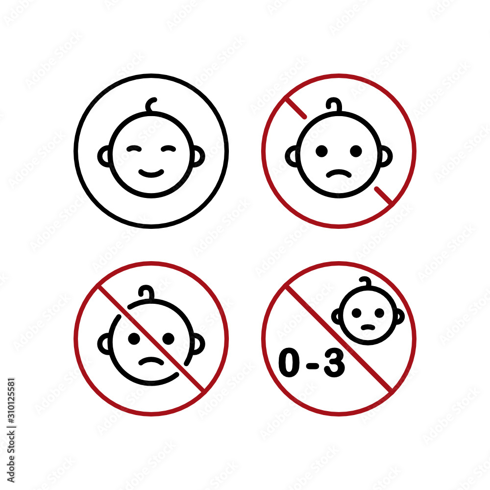 Not Suitable For Children. Vector Icon Set. Not Suitable For Children. Vector Icon Set.