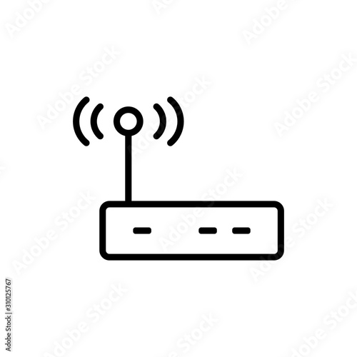 Internet modem icon vector. A thin line sign. Isolated contour symbol illustration