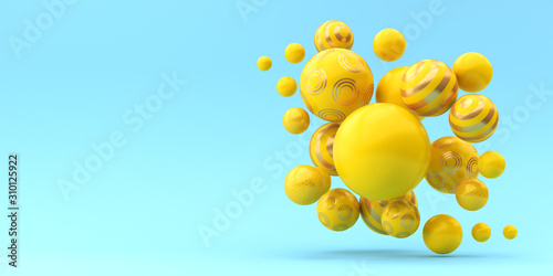 Plakat wzór 3D nowoczesny piłka glob