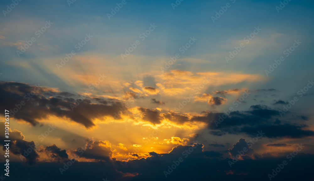 Sunset sky for background,sunrise sky and cloud at morning.