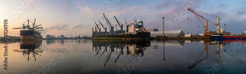 ships at port quays in a seaport - panorama © Mike Mareen