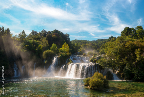 Krka National Park-panorama of the waterfall