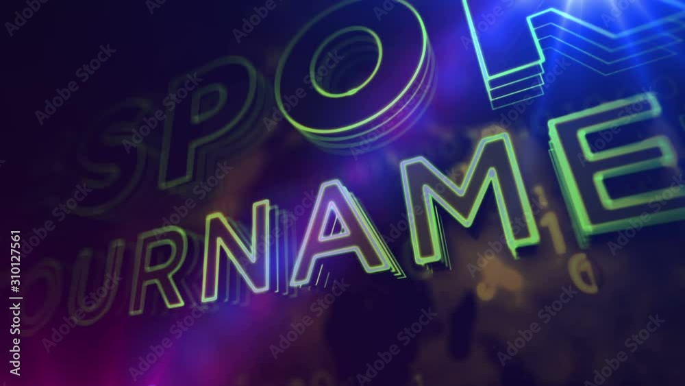 Esport tournament spectacular introduction. Gaming, cyber games championship, e sports and video play contest intro on world map and dynamic digital background. Flight among glowing 3d text animation.