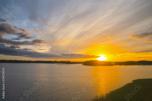 Beautiful sunset on the lake