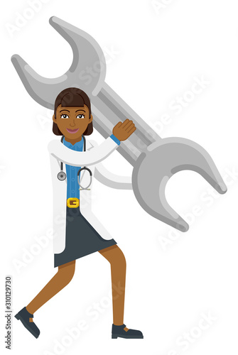 An Asian doctor cartoon cha...