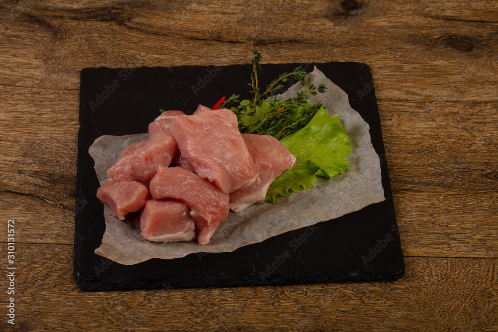 Raw pork meat for roast