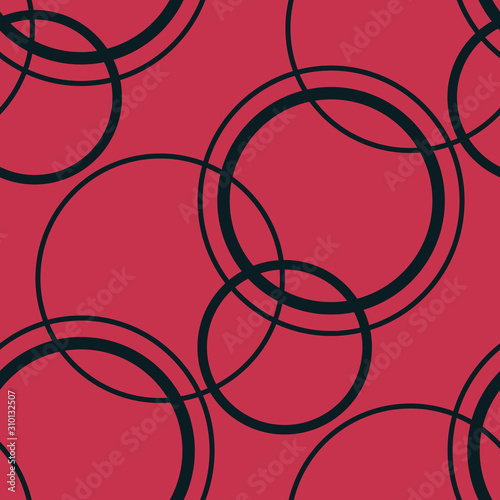 Geometric seamless pattern. Circles and rings